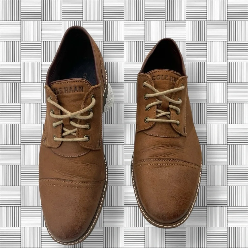Cole Haan Zerogrand C30635 Brown Leather Cap Toe Oxfords Lace Up Shoes Size 10.5